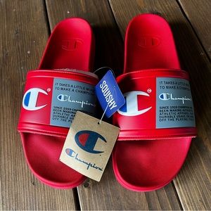 Champion CS Squish Slides Red White Blue Sandals Men Size 13 Slippers